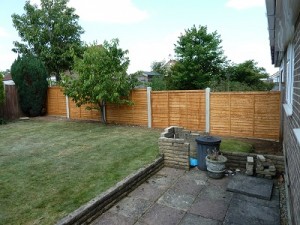 New concrete posts and fence panels