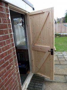 New garage side door hung
